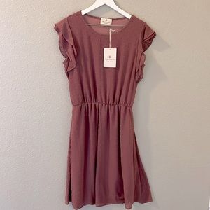 Betsey’s Boutique Shop Swiss Dot Mauve Dress